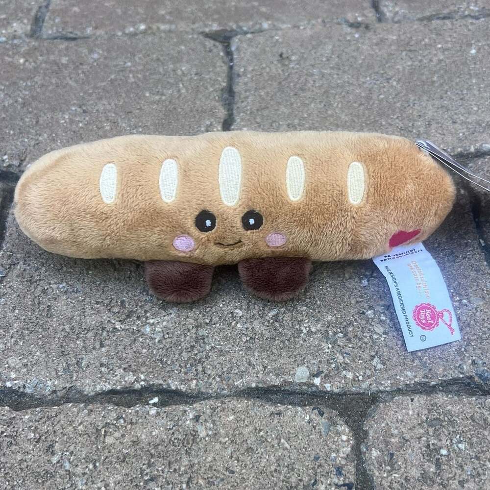 NWT Keel Toys La French Baguette Plush Toy Smiling Creation Exclusive Red Heart
